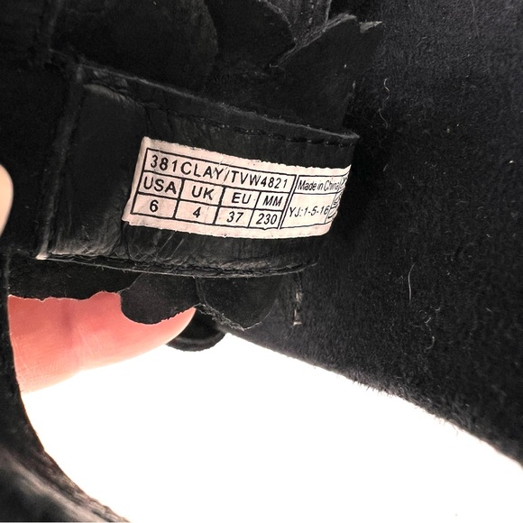 Vionic Clay Black Floral Suede Slip On Ortho Wedge T-Strap Sandals Women’s SZ 6 - Picture 8 of 8